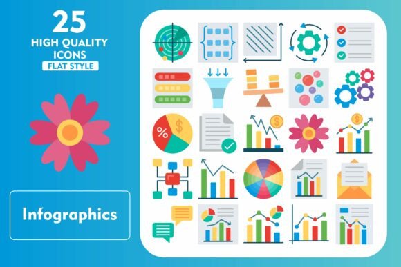 Infographics Flat Icons: A Complete Vector Icon Set for Professional Visual Communication