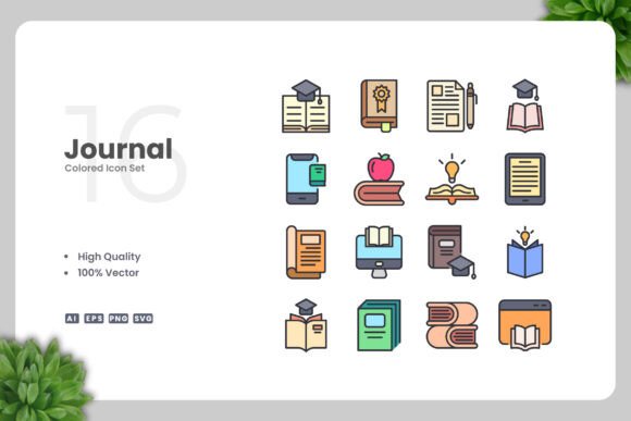 Journal Colored Icons: Simple & Clean