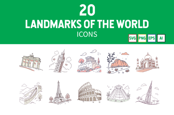 Landmarks of the World Icon Pack: Bringing Global Architecture into Your Creative Projects