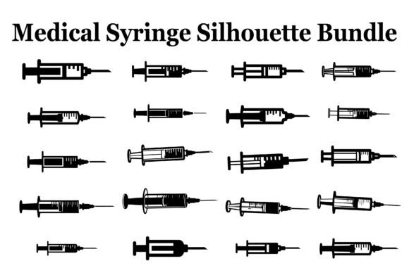 Medical Syringe Injection Icon: Versatile Vector Bundle for Healthcare Design
