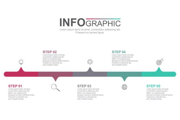 Modern Infographic with Five Steps: A Strategic Approach to Visual Communication
