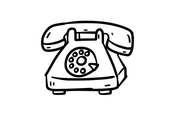 Rotary Dial Phone Drawing: Vintage Art for Design