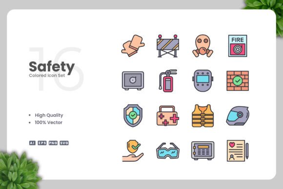 Safety Colored Icons: Simple Vector Icons for Every Project