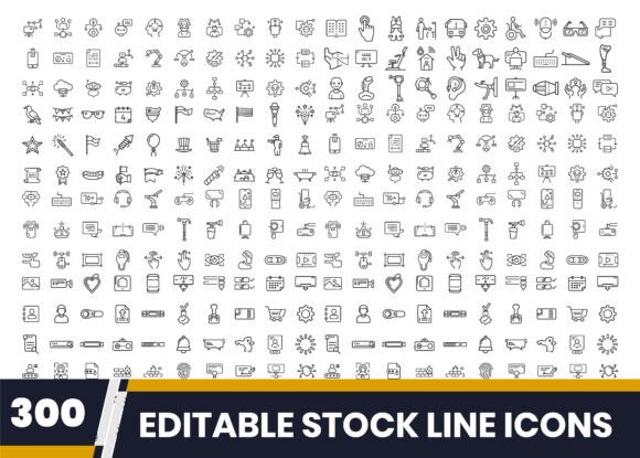 Streamline Your Creative Projects with a Premium 300 Outline Icon Set