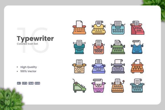 Typewriter Colored Icons